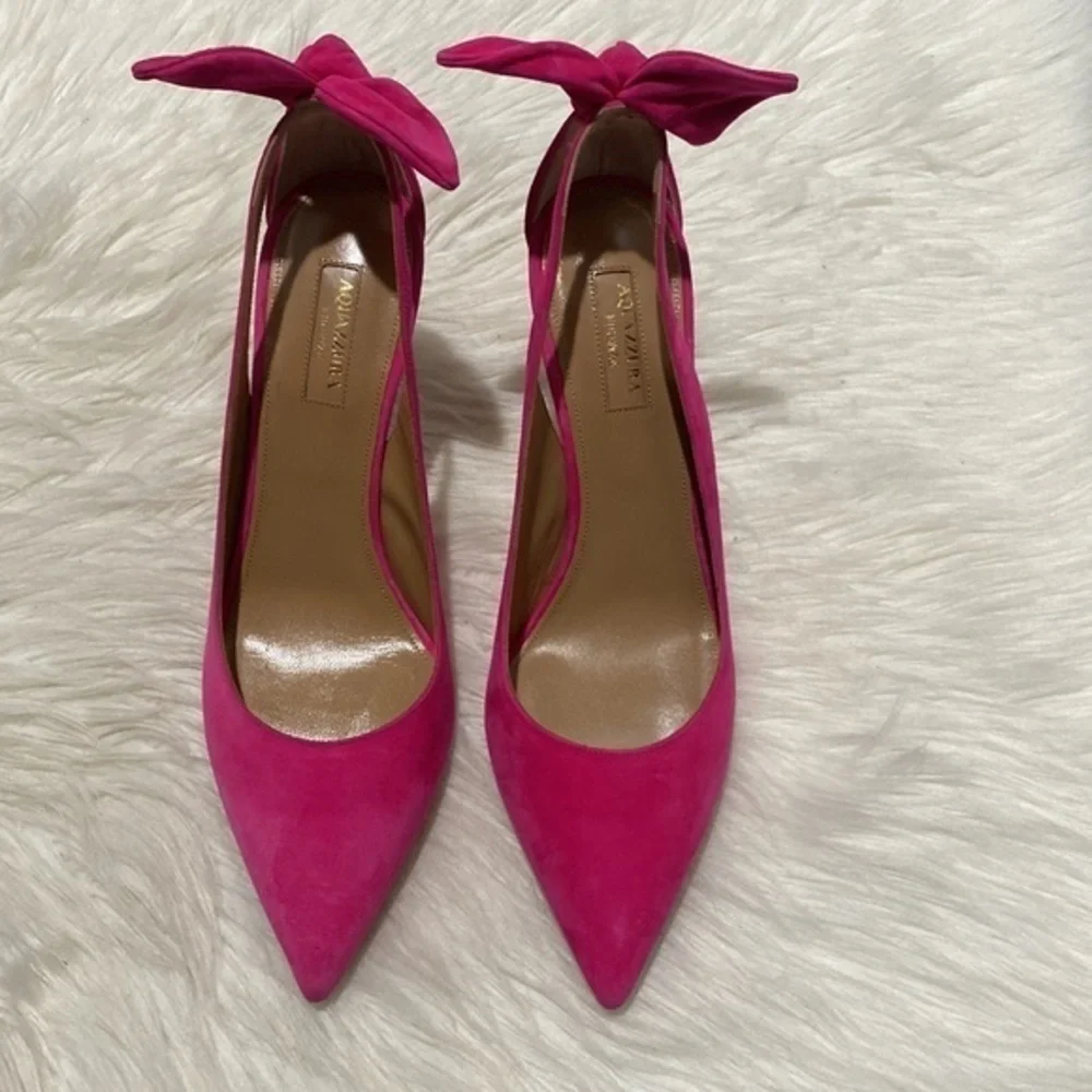 New Aquazzura 85mm Bow tie pumps‎ size 39.5EU